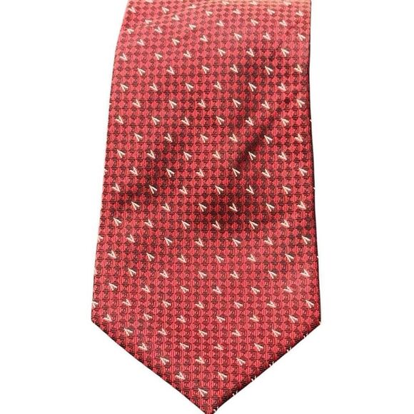 Verri (Italy) Silk Tie. Red. - Picture 7 of 7